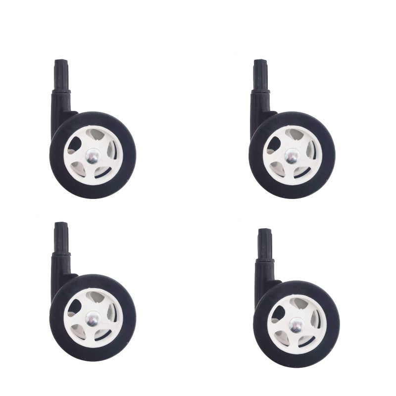 Baby Walker Wheels Replacement Set of 4 Plastic Rubber Wheels Universal ABlack
